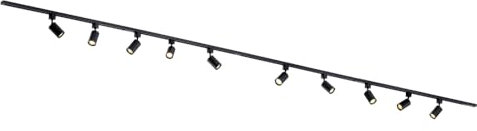 Qub Focus III 1-Phasen Led Schienensystem - 600cm - 10x GU10 Spots - 6x 1m Schienen - I-Form - Deckenstrahler Schwarz - Erweiterbar & flexibel - LED-kompatibel - Modernes Design Spot lampe