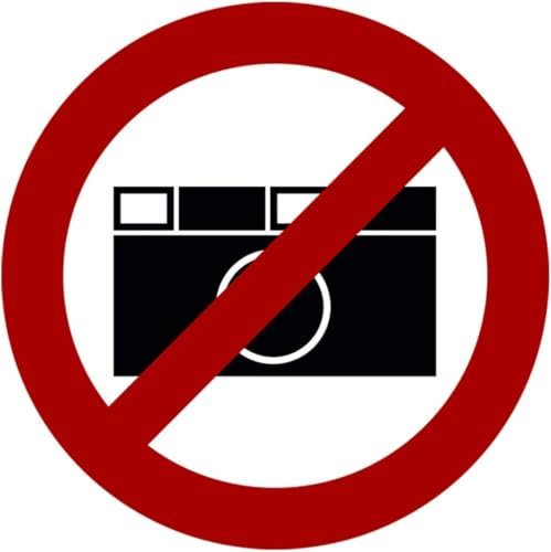 5 Stück Fotografieren verboten Aufkleber Foto Verbotszeichen Gebotszeichen Aufkleber mit UV Schutz Warnzeichen für Außenbereich Innenbereich Fotos von SVENOVA 9,5 x 9,5 cm Fotografie