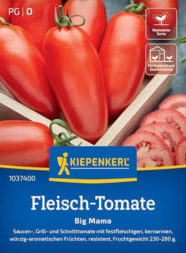 Kiepenkerl Fleisch-Tomatensamen Big Mama 1037400 - festfleischig - Kernarm - würzig- aromatisch - resistent - Saatgut, Samen Gemüse, Gemüsepflanzen