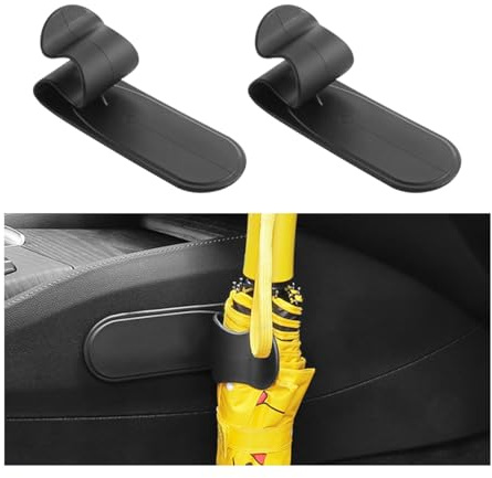 JNNJ 2 Pièces Support Voiture Crochet Parapluie, Crochet Multifonctionnel Parapluie Voiture, Clip Porte-Parapluie Pour Voitures Accessoires, Mini Crochets Fixation Multifonctions Parapluie Voiture