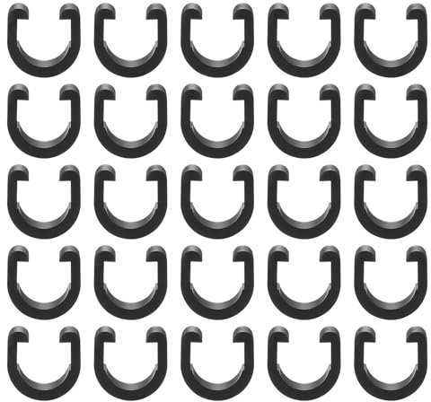 sourcing map 20pcs Bicycle Cable Clamps C-Clips Housing Hose Guide U-Clips Brake Derailleur Shifter for MTB Road Bike, Black