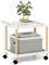 COSTWAY Servierwagen 2 Ebenen, Nischenregal auf Rollen, Küchenwagen Rollwagen mit Bremsen & Griff, Küchenregal für Wohnzimmer Küche Büro, 52,5 x 33,5 x 50 cm, weiß