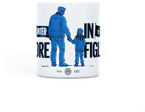 FC Internazionale Milano S.p.A. Tazza Di Padre in Figlio che celebra la passione calcistica tramandata di generazione in generazione, 100% ceramica, Bianco, Padre/Figlio
