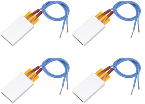 sourcing map 4 Pcs PTC Heating Element, AC DC 12V PTC Heating Plate Aluminum Shell Ceramics Polyimide Film Plate Heater 3W-75W 110C Insulated Constant Temperature Ceramic Thermostatic