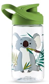 Dedoles Gourde 470 et 700 ml Bouteille d'eau de sport anti-fuite avec poignée de transport – Idéale pour voyage, fitness, vélo, yoga et bureau, couleur: Multi, motif: Koala et feuilles, taille: 470ml