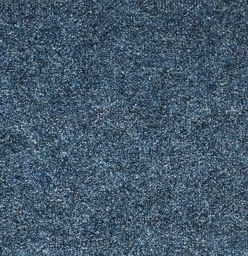VINYL FLOORING UK 5586-16 Pcs Heavy duty 50 X 50cm Carpet Tiles (4m2) - 8mm Thick, Non-Slip Blue Carpet Tiles for Home, Office, Shops, Showrooms, Hotels, Commercial Use