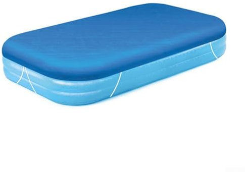 NbgrvB Cubierta de piscina de polietileno resistente de 240 g/m² – 262 x 175 cm/305 x 183 cm, resistente a los rayos UV, retención de calor, diseño de seguridad de fondo azul (262 x 175 cm)
