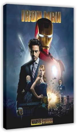 FKBALCZ Iron Man Filmposter auf Leinwand, Wandkunst, Dekor, Bild, Gemälde für Wohnzimmer, Schlafzimmer, Dekoration, 40 x 60 cm