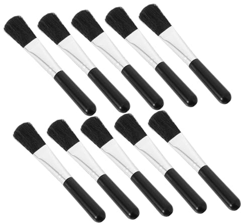 10 Stück Reinigungspinsel für Kameraobjektive und Smartphone Bildschirme | Weiche ABS Borsten, Wiederverwendbar, Entfernt Staub Sowie Haare, Schwarze Farbe, 12x2x1cm, für Schreibtischpflege