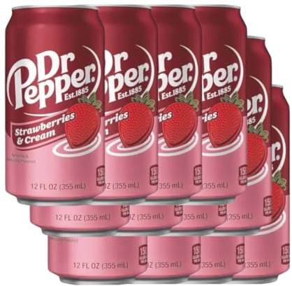 Dr. Pepper Strawberries & Cream 12er-Pack (12 × 355ml Dose) – US-Version –