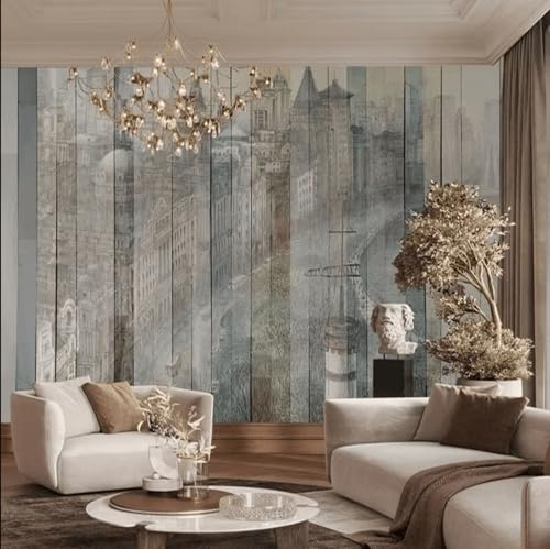 Benutzerdefiniertes Graugetöntes Urbanes Hintergrundbild Für Tv- Und Heimdekoration Tapete Fototapete 3D Effekt Wandtapete-150X105Cm