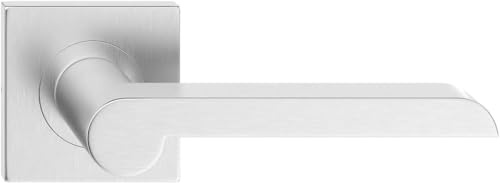 Sellon24® WC Türgriff Türklinke Edelstahl Türdrücker für Innentüren Türbeschlag Drückergarnitur Eckig modern inkl. Befestigungsmaterial PANK