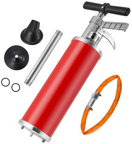 Desatascador Tuberias a Presion con indicador de presión de aire, desatascador de inodoros con 2 ventosas, limpiador de tuberías con aire comprimido para lavabos, baños, duchas y cocinas