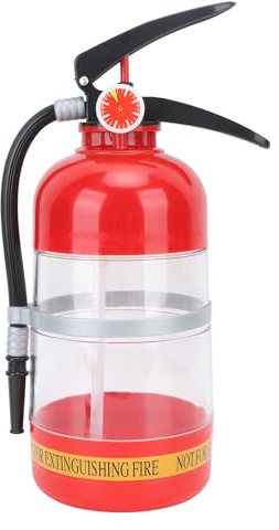 Tbest Getränkespender mit Integriertem Feuerlöscher, Bierzapfanlage, 2-Liter-Tragbarer Getränkespender aus Kunststoff in Form eines Feuerlöschers, Inklusive Schlauchpumpe und Stabilem