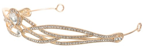 COSMOBETTY Barocke Mädchenkrone aus Legierung und Strass Eleganter Braut Hochzeitskopfschmuck im Retro Stil für Halloween Party und Festliche Anlässe