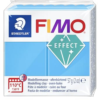STAEDTLER 8020-374 - Fimo Effect Normalblock, 57 g, blau transluzent