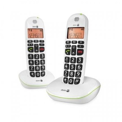 Brand New. Doro PhoneEasy 100w Telephone Twinpack Cordless Big Buttons 20-entry Phonebook 1 Caller ID Ref 100wTwin
