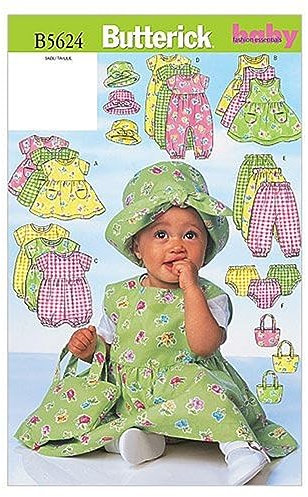 Butterick Sewing Pattern B5624 Infants’ Dress, Jumper, Romper, Jumpsuit, Panties, Hat and Bag