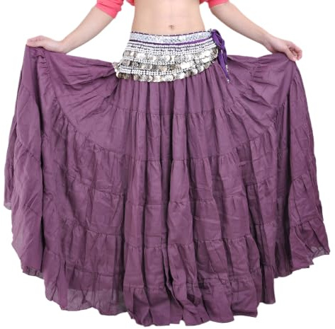 BellyLady Bauchtanz Rock Vogue Böhmischer Rock Zigeuner Maxi Rock 8 Yard Lila