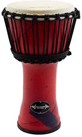 World Rhythm 10 Pollici, Djembe Drum In Red - 50 cm African Synthetic Djembe Drum