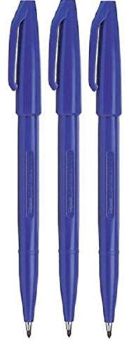 Pentel S520 Stifte, 2 mm Spitze, 1 mm Linien-Breite (3er Pack), blau