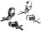 JewelryWe Schmuck 2 Paare Herren Damen Ohrringe, Kreuz Creolen Ohrstecker, Edelstahl, Silber Schwarz