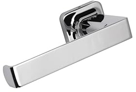 Croydex Shoreditch Toilet Roll Holder, Chrome Bathroom Accessories | Wall Mounted | No Drill Required | Your Choice to Screw or Glue with Flexi-Fix Brackets | Modern Design | Fixings Included