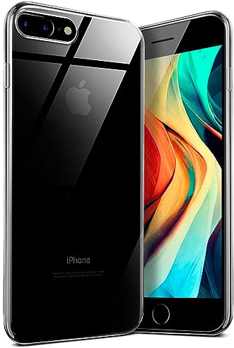 moex Aero Case für iPhone 7 Plus/iPhone 8 Plus Hülle Durchsichtig, Silikon Handyhülle Transparent, Clear Case Ultra Slim, Backcover Schutzhülle Dünn, Silikonhülle Minimalistisch, Klar