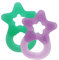 Dentistar Beißring 2er-Set – Teether für Babys & Kleinkinder ab 3 Monate – Baby Beißring mit Griff aus weichem Material zur Zahnungshilfe & Massage – Made in Germany – Grün & Lila