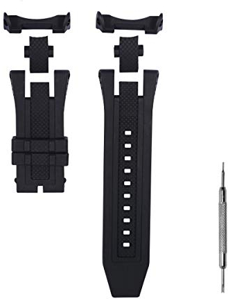 Senphyton Invicta Subaqua Noma V Noma 5 – weiches und strapazierfähiges Gummi-Silikon-Uhrenarmband – schwarze Invicta Uhrenarmbänder, Schwarz, Modern