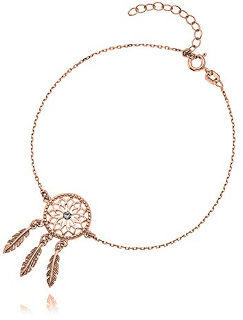 LILLY MARIE Roségoldenes Armband Mit Traumfänger-Anhänger Und Kristall Verstellbar