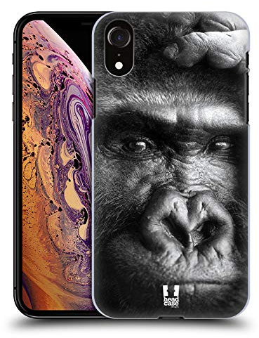 Head Case Designs Gorilla Bianco E Nero Animali Selvatici Custodia Cover Dura per Parte Posteriore Compatibile con Apple iPhone XR