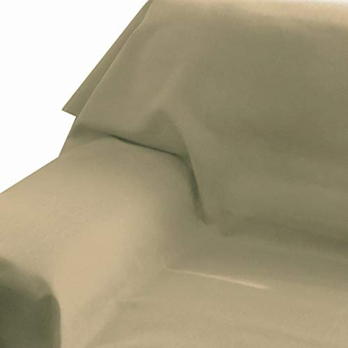 DecoHomeTextil Heimtextilmanufaktur Brilliant Sofaüberwurf Sofa Überwurf Bezug Couchbezug Bettüberwurf Tagesdecke 160 x 220 cm Beige Sand Farbe & Größe wählbar mit Lotus Effekt Eckig