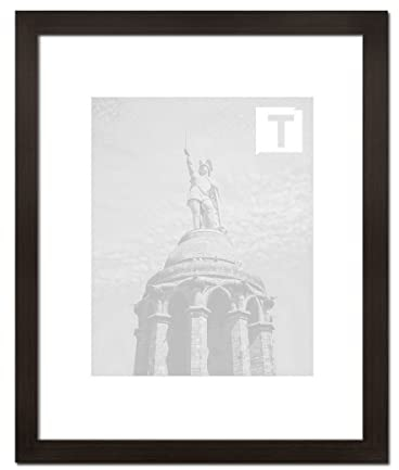 Emma für Großformate, Eleganter Quadratischer MDF Bilderrahmen in Eiche dunkel mit 2mm klarem Kunststoffglas, Bildmaß: 105 x 132 cm