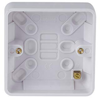 Schneider Electric Lisse White Moulded - Single 1 Gang Surface Pattress Box, 25mm Deep, GGBL9125, White, Pack of 10