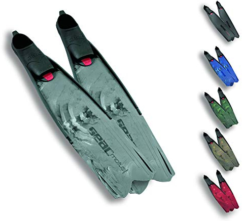 SEAC Unisex-Erwachsene Motus Lange Schwimmflossen für freies Tauchen, weiche und leistungsstarke Flossen zum Spearangeln, grau, 11-12