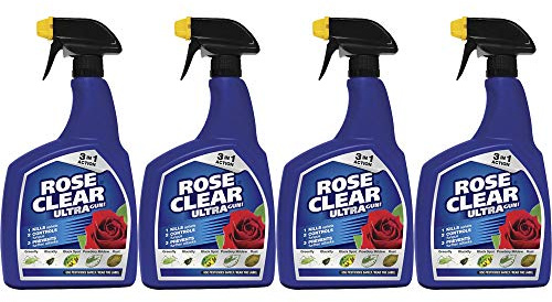 Rose Clear Ultra Gun Fungicide & Insecticide 1 Litre Fights Blackspot & Rust (4 Bottles)