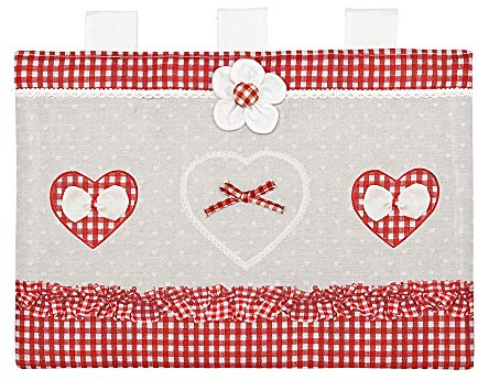 Copriforno Morbido Shabby Chic Cuori Passanti Tessuto Chiusura Copri Forno Cucina mod.COPRIFORNO SHABBY CHIC (D)