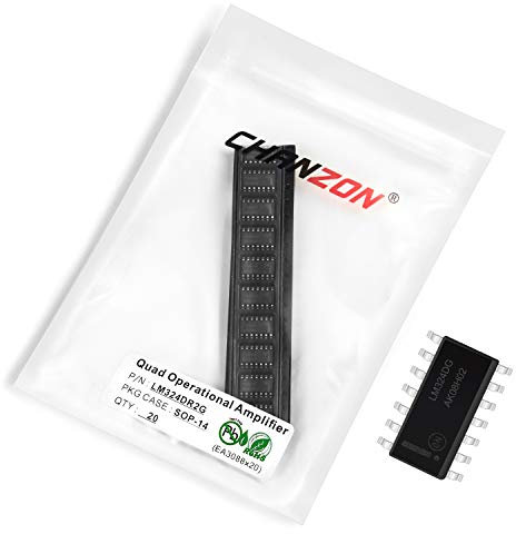 Chanzon 20 piezas LM324DR2G SOP-14 Amplificador operacional cuádruple 100nA Transistor