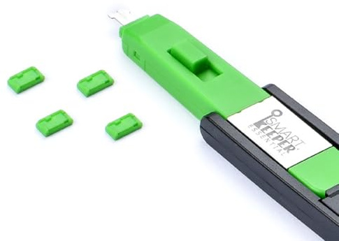 SmartKeeper Essential / 4 x Micro USB B-Port Blockers + Key/Grün