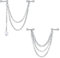 Briana Williams 2stk Silber Ohrknorpel Stecker mit Kette 16G Knorpel Helix Cartilage Tragus Ohrringe Piercing Schmuck Doppelkette Baumeln Chirurgenstahl