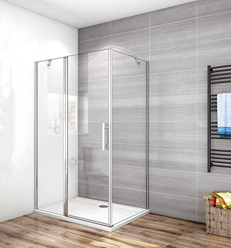 Acezanble Duschkabine 100x80cm Duschwand Duschtür 6mm NANO Glas Höhe 195cm