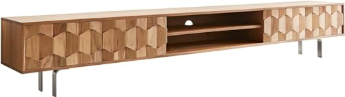 DELIFE TV-Board Fevo Akazie Natur 240 cm 4 Türen L-Fuß Lowboard