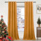 PONY DANCE Orange Gold Blackout Velvet Curtains - 1 Pair of Thermal Blackout Curtains for Living Room/Bedroom, Soundproof & Room Darkening Blackout Panels 52x84 Inches
