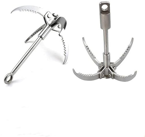 Fangren Grappling Hook, Stainless Steel Folding Grappling Hook, Climbing Claw, Survival Tool Equipment, Suitable for Outdoor Rock Climbing Hiking