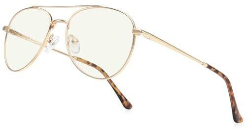 RB.Pilot Aviator Reading Glasses for men and Women Blue Light Blocking Lens Spring Temple