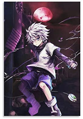 YYKG Anime Hunters X-Hunter Killua Zoldyck Leinwand-Kunst-Poster, dekoratives Gemälde, Leinwand, Wandkunst, Wohnzimmer, Poster, Schlafzimmer, Gemälde, 60 x 90 cm