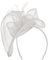 Seeberger Viadina Fascinator mit Federn Anlasshut Strohhut (One Size - weiß)