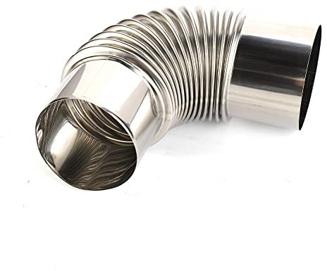 Tubo a Gomito in Acciaio, Gomito a 90 Gradi, Curva a 90°, Tubo per Canna fumaria (60 mm)