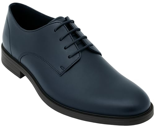 Scarpe Eleganti da Uomo con Lacci Derby Blu Navy - Calzature Formali per Matrimonio e Ballo di fine Anno Taille 33